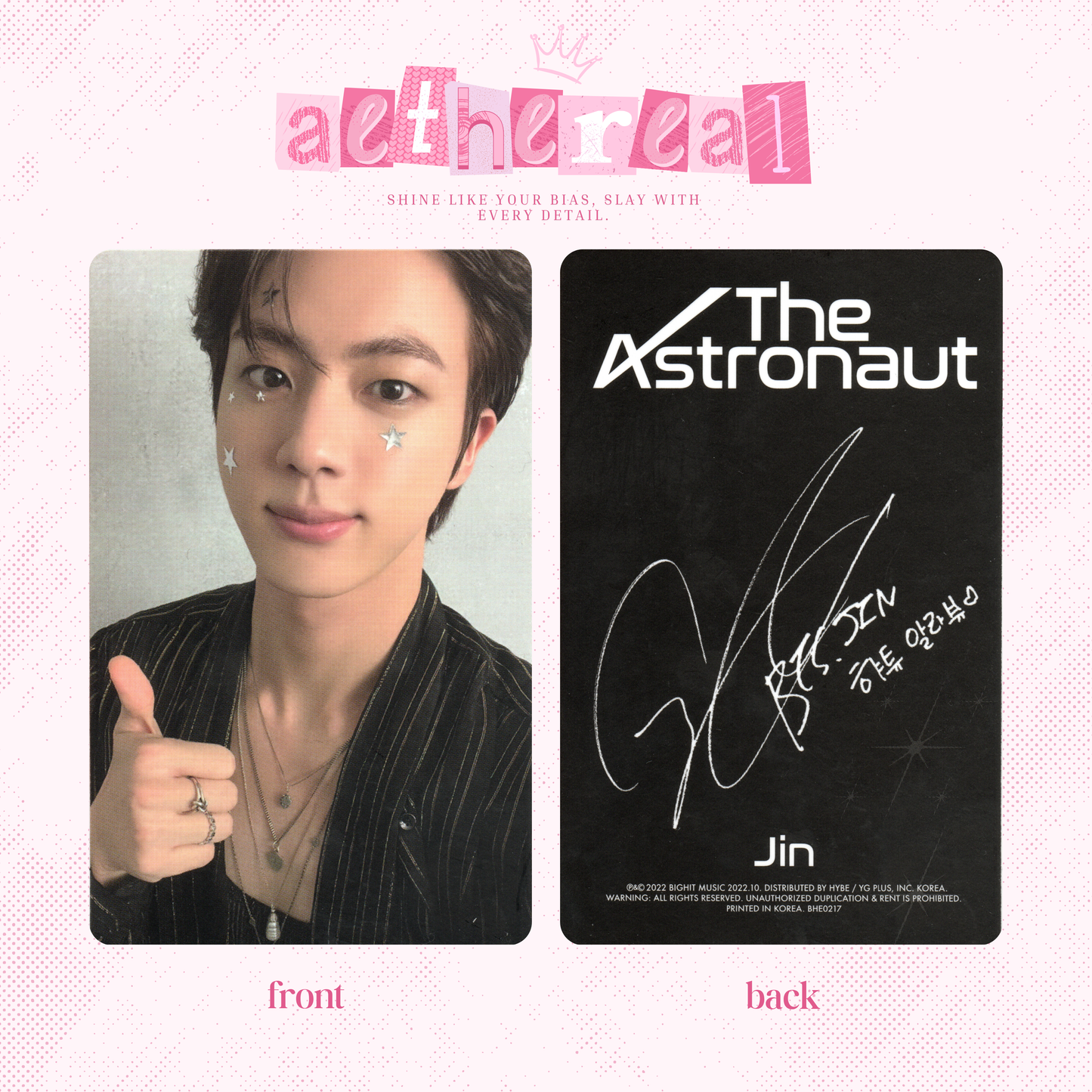 Jin - The Astronaut photocard